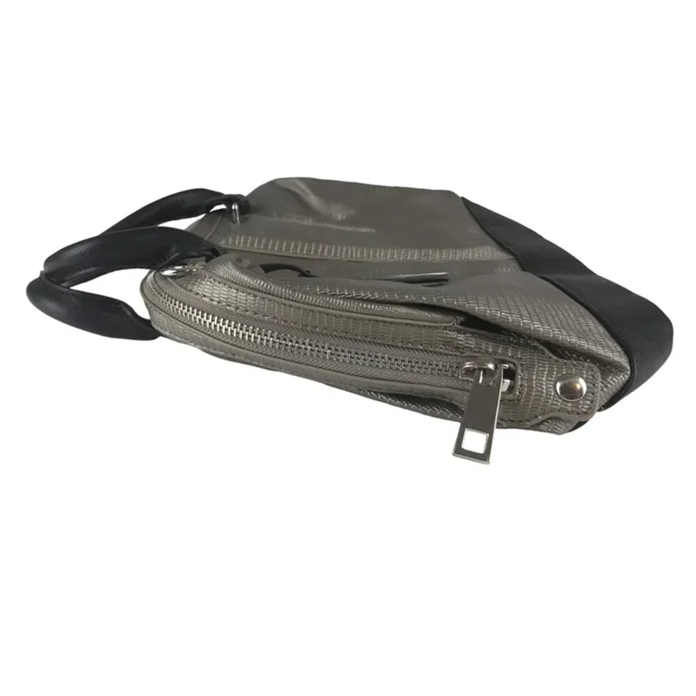 Kenneth Cole Reaction Womens Metallic Gray Handbag Inner Pocket Size‎ Medium